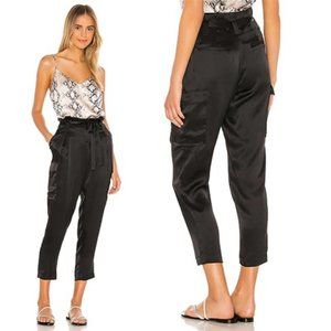 L'Agence Roxy Paperbag Cargo Cropped Pants Women's Black Size: 0 NWT